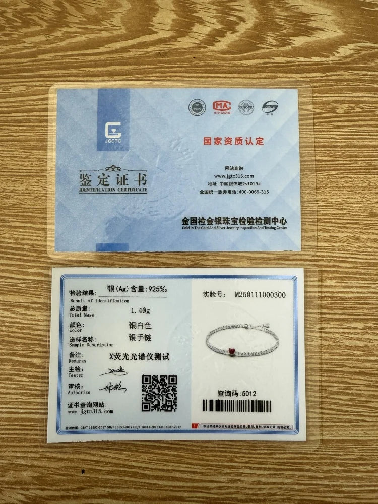 New 925 Sterling Silver Red & Blue Zircon Bracelet – Women’s Valentine’s Day DIY Jewelry Gift