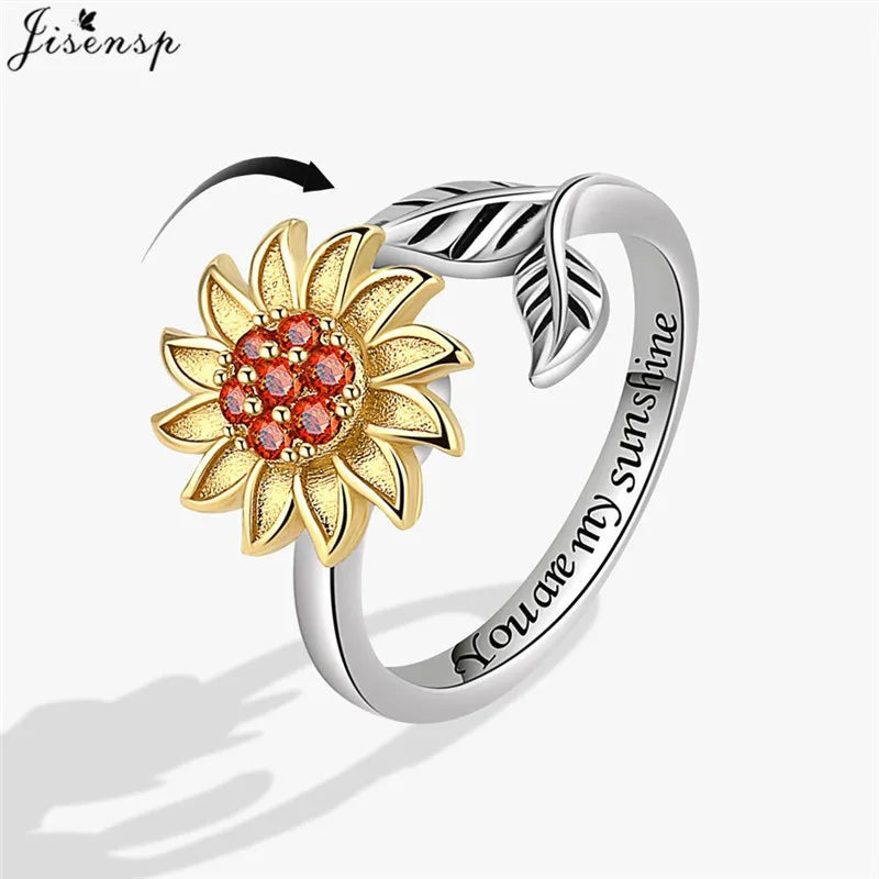 Luxury Fashion Fidget Spinner Ring | Crystal Planet & Butterfly Finger Ring for Women, Anti-Stress Jewelry