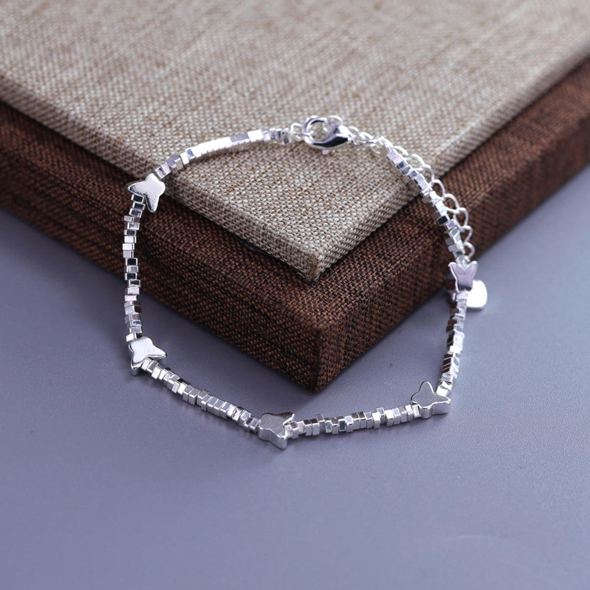 925 Sterling Silver Crushed Silver Bracelet – Irregular Jewelry for Women & Girls