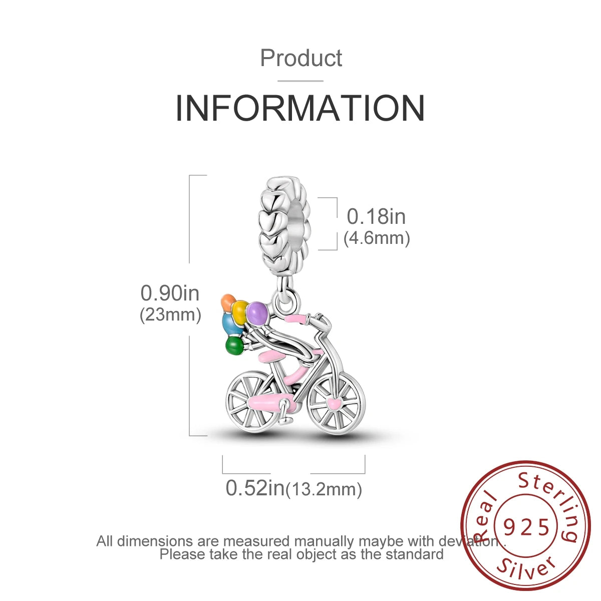 925 Sterling Silver Pink Zircon Heart Cross Charm | Fits Pandora Original Bracelet | Women’s Pendant DIY Jewelry Gift