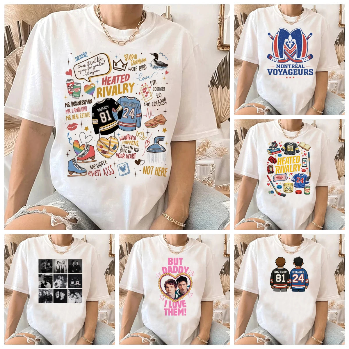 Hot Heated Rivalry T-Shirt 🔥 Women Cartoon Graphic Y2K Streetwear Top ✨