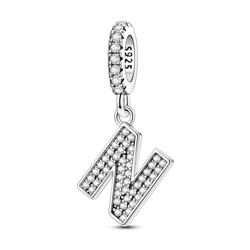 New 26 A–Z Letter Charms Beads 925 Sterling Silver | Alphabet Pendant Fit Original Bracelet Women Jewelry Gift