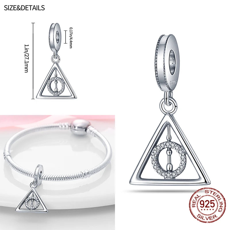 Disney Harry Potter 925 Sterling Silver Charm Bead | Fits Original Bracelet | Women’s DIY Jewelry Gift