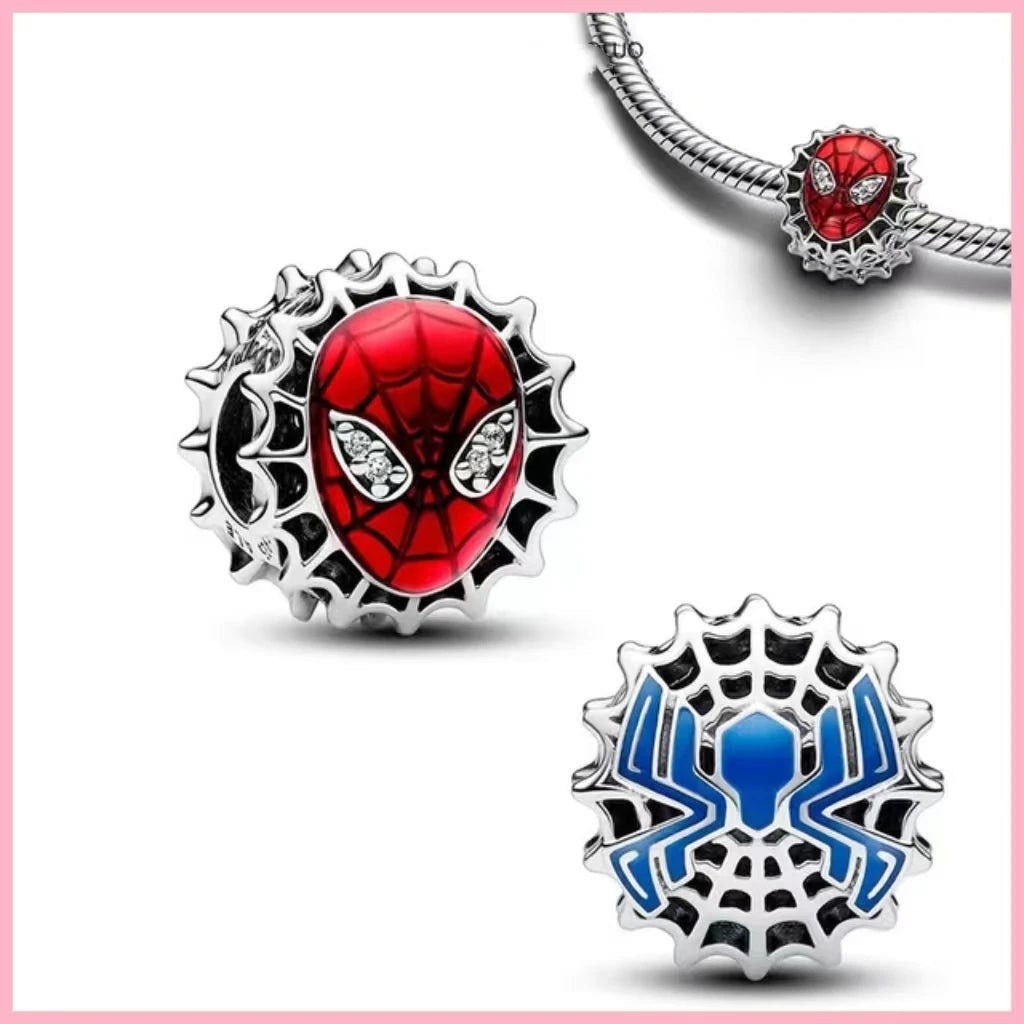 S925 Sterling Silver Disney Spider-Man Charm Bead | Fit Original Pandora Bracelet Women’s Birthday Jewelry Gift