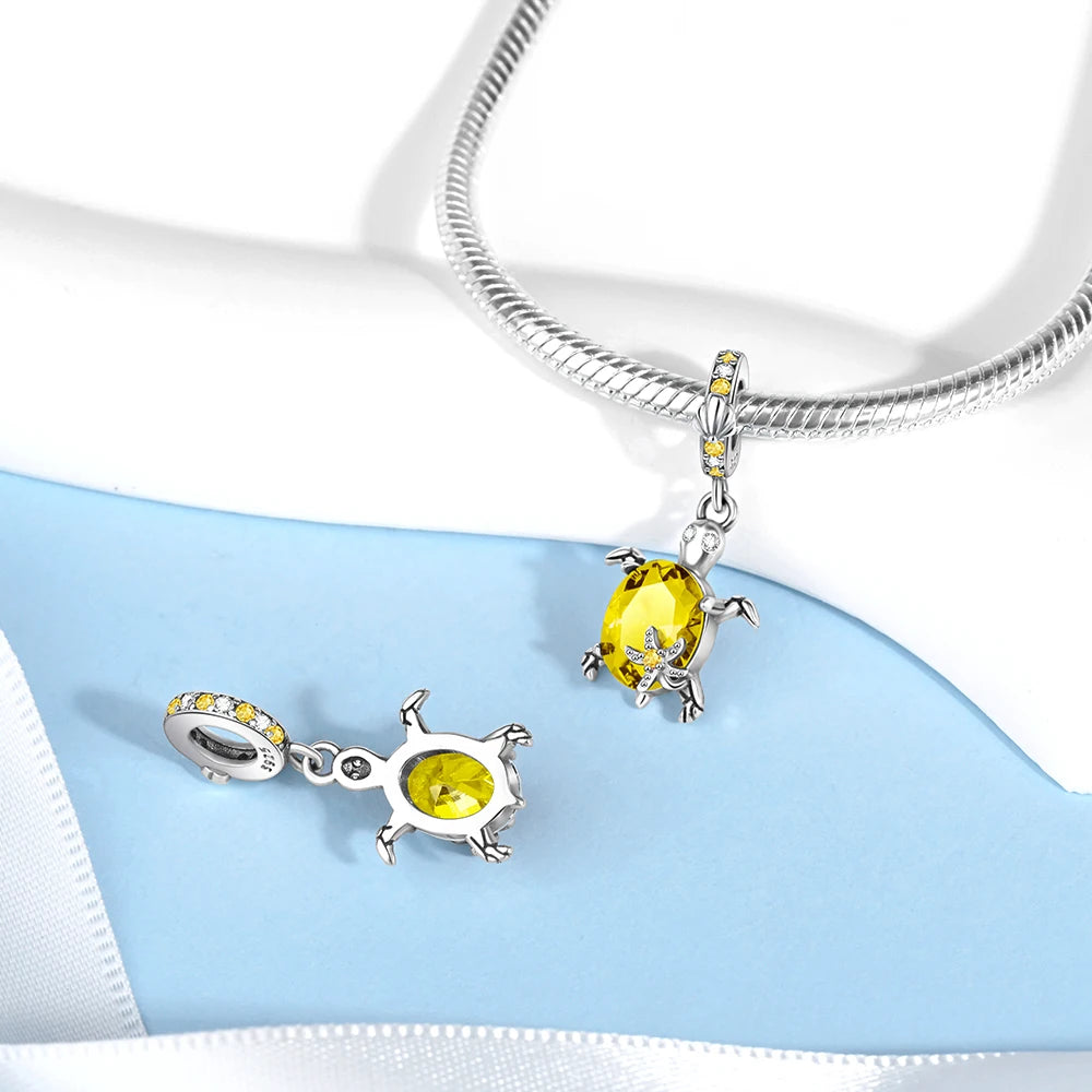 Hot Sale 925 Sterling Silver Summer Ocean Star & Turtle Dangle Charm Bead | Fit Pandora Bracelet