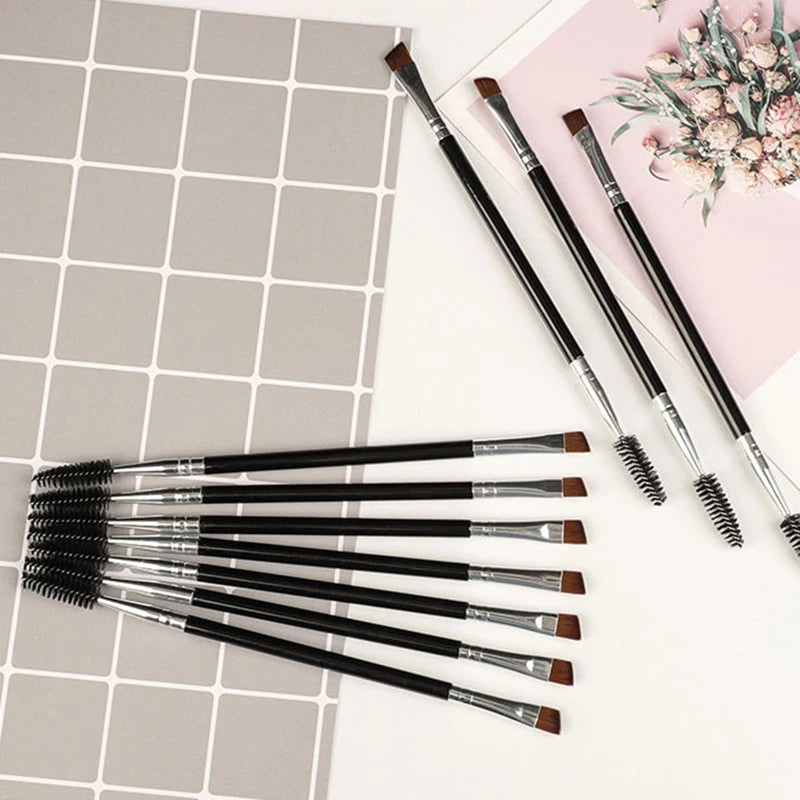1pcs Eye Makeup Tool Dual Head Design Eyelash Brush Angled Eyebrow Brush Eyebrow Contour Brush Professional Beauty Tools