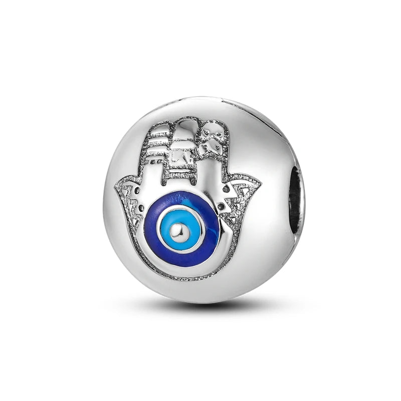 925 Sterling Silver Safety Chain & Clip Charms – CZ Pave Round Beads Fit Pandora Bracelet DIY Jewelry Making