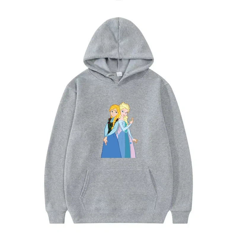 Disney Princess Graphic Hoodie | Y2K Sweet Style Long Sleeve Sweatshirt with Pockets for Women