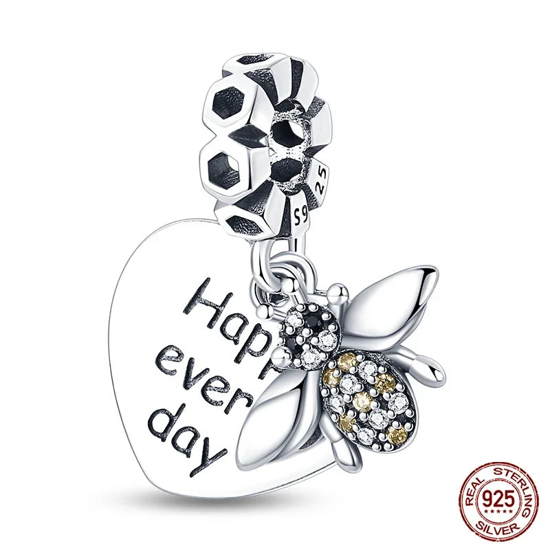 Fashion 925 Sterling Silver Colorful Butterfly Dragonfly Hummingbird Charms – Spring Series Beads Fit 925 DIY Bracelet