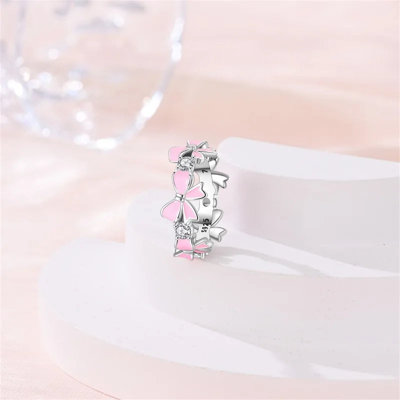 925 Sterling Silver Rings Collection | Bow, Heart, Sun, Moon & Star Zircon Rings for Women Jewelry Gift