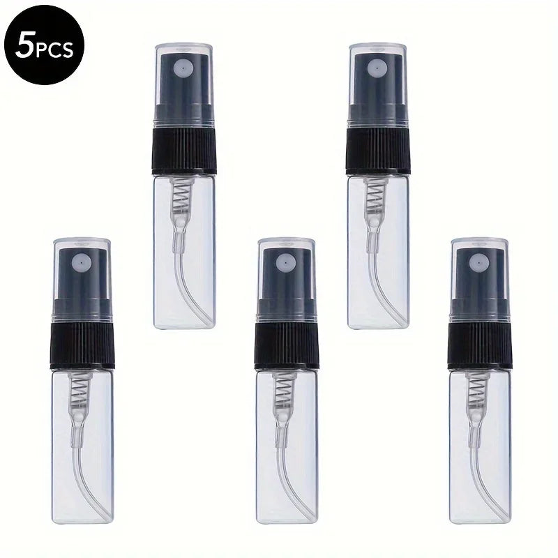 5/10PCS Mini Glass Perfume Bottles – 3ML / 5ML / 10ML Travel Toner & Cosmetic Dispenser | Tea-Colored Graduated Bottles