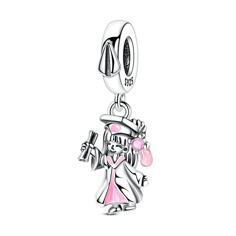 925 Sterling Silver Zircon Bowknot Heart Balloon Charms | Original Pendant Beads Fit Bracelet DIY Fine Jewelry for Women