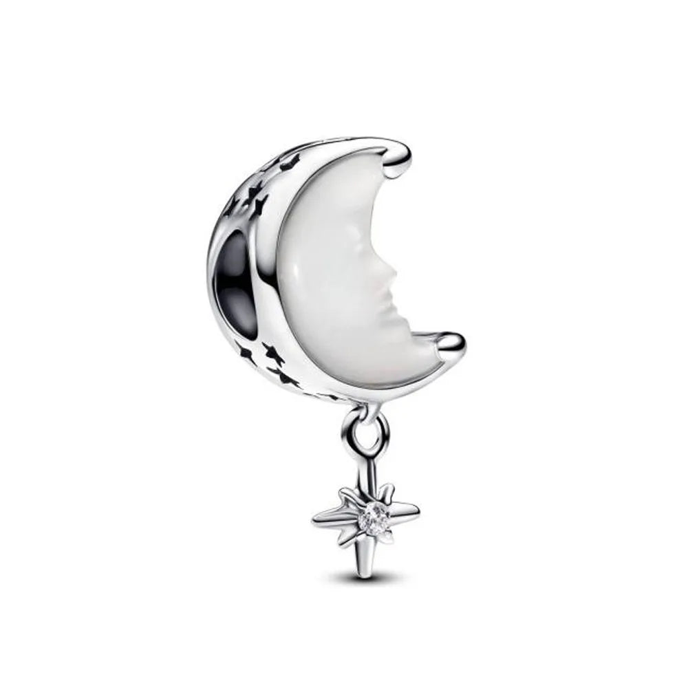 2025 New S925 Silver Spring Ball Bear Cross Pendant – DIY Bracelet Charm for Women