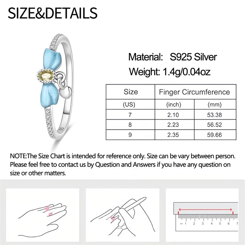 925 Sterling Silver Rings Collection | Bow, Heart, Sun, Moon & Star Zircon Rings for Women Jewelry Gift