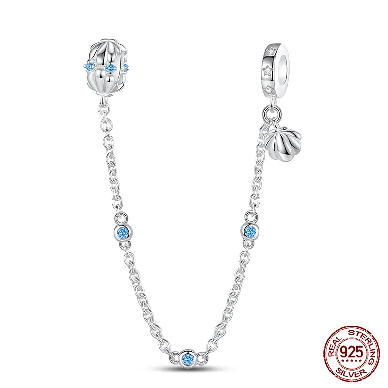 Blue Ocean Series 925 Sterling Silver Turtle Crab Mermaid Charms for 3mm Bracelet