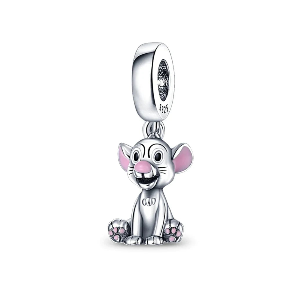 Disney 925 Sterling Silver Princess & Character Charms | Stitch, Olaf, Mickey, Donald & Tigger Beads Fit Pandora Bracelet