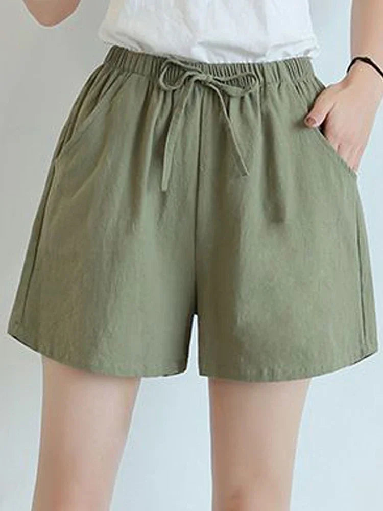 ✨ HELIAR Casual Linen Shorts for Women 🩳 High-Waist Gym & Workout Shorts 👟 Ladies Sport Femme Summer Shorts