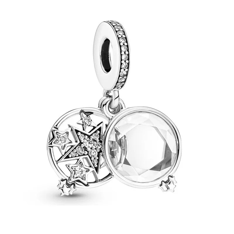 2025 New S925 Silver Spring Ball Bear Cross Pendant – DIY Bracelet Charm for Women