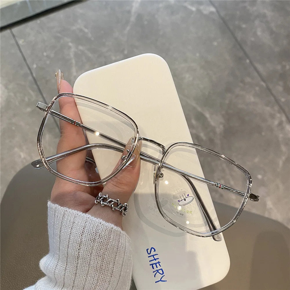 Transparent Computer Glasses – Unisex Polygon Frame Anti Blue Light Eyewear | Optical Spectacle Eyeglass