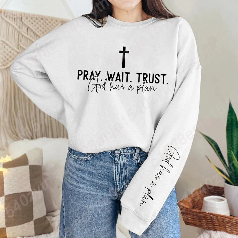 Women’s Uplifting Christian Quote Crewneck Sweatshirt | Oversized Long Sleeve Inspirational Pullover