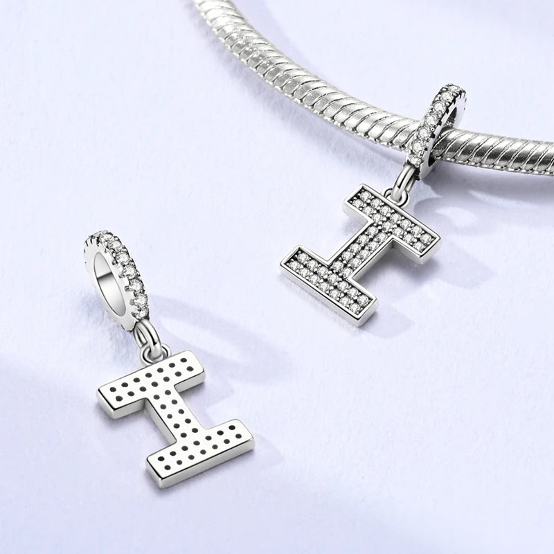 New 26 A–Z Letter Charms Beads 925 Sterling Silver | Alphabet Pendant Fit Original Bracelet Women Jewelry Gift
