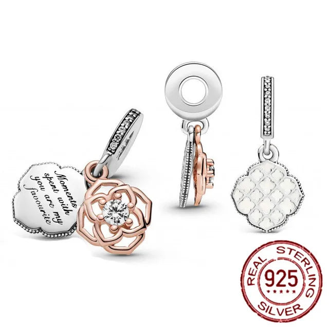 925 Sterling Silver Angel Wings & Swan of Love Heart Charms – Fit Pandora Bracelet DIY Women’s Jewelry Gift