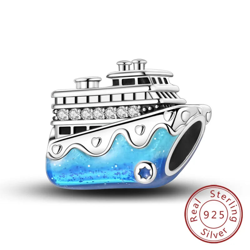 Original 925 Sterling Silver Paris Tower & Travel Charms – DIY Bracelet & Pendant Jewelry