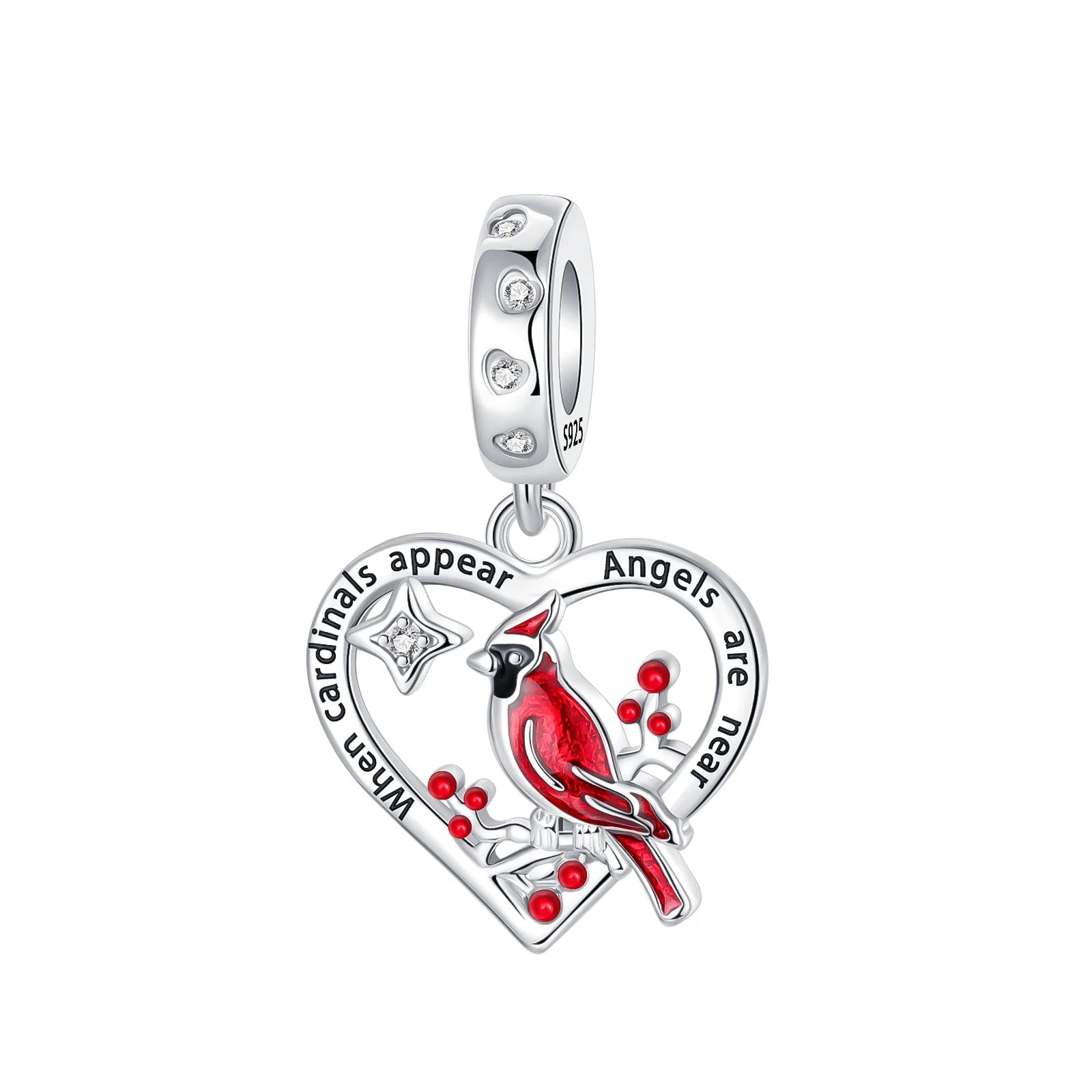 925 Sterling Silver Red Heart Charms | Apple, Rose & Gift Box Beads Fit Original Bracelet Necklace Women Jewelry