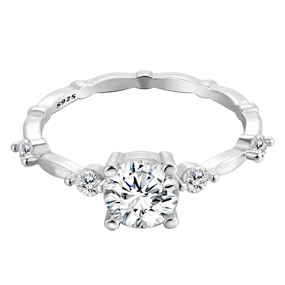 BLUEENCH D Color VVS1 Moissanite Engagement Ring – 925 Sterling Silver Wedding Band for Women with Certificate