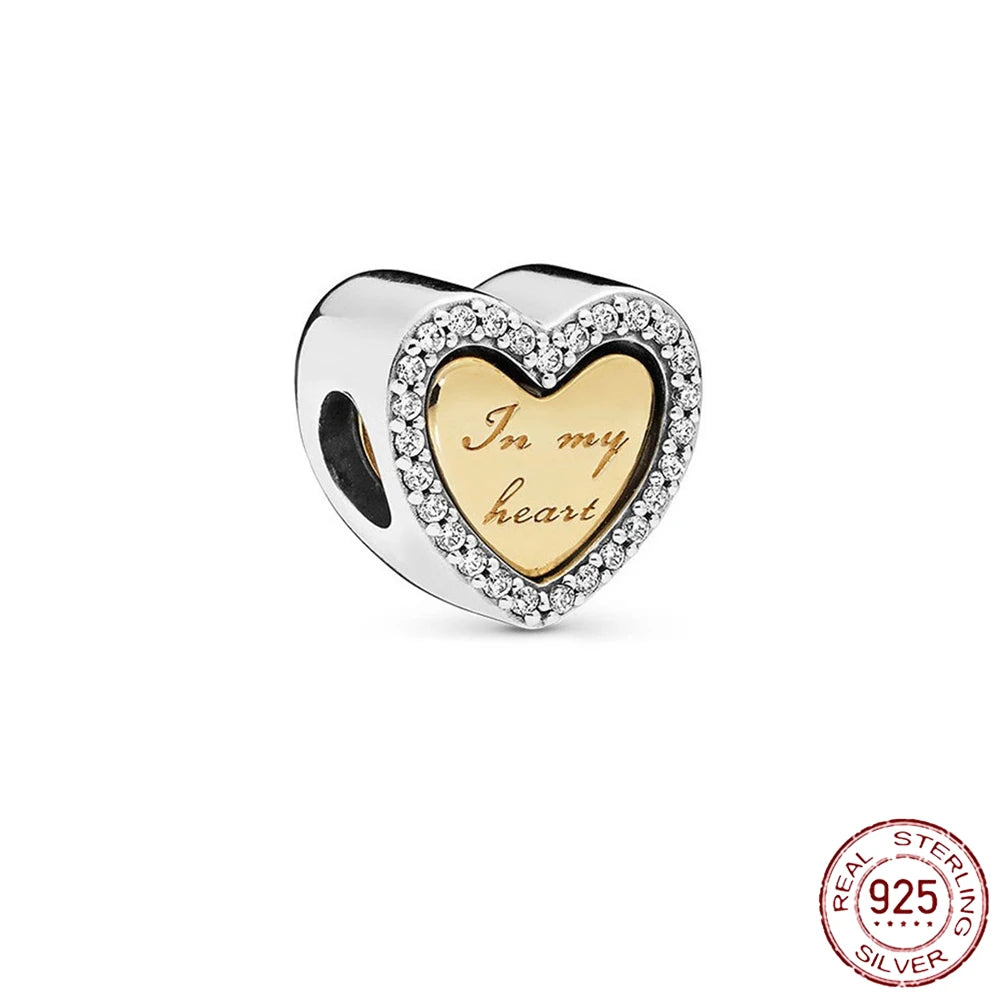 925 Sterling Silver Angel Wings & Swan of Love Heart Charms – Fit Pandora Bracelet DIY Women’s Jewelry Gift