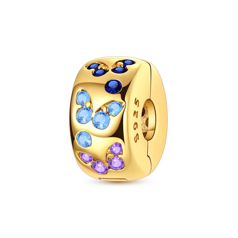 Gold Series Sun & Leopard Charm Beads – Original 925 Sterling Silver Inlaid Zircon DIY Pendants for Bracelet Jewelry Gifts