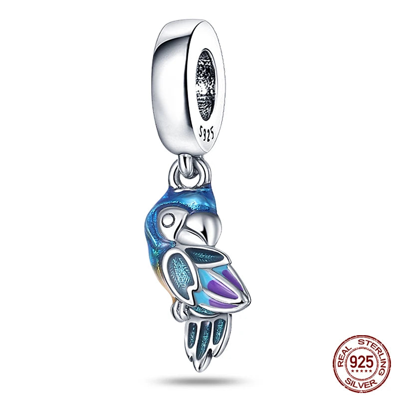 Blue Ocean Series 925 Sterling Silver Turtle Crab Mermaid Charms for 3mm Bracelet