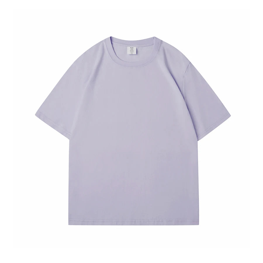 WAVLATII 100% Cotton Solid T-Shirts for Women | Oversized Casual Summer Tees | Pink & White Short Sleeve Tops WT2401