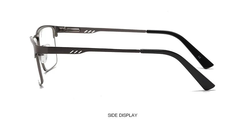 Men’s Square Metal Large Frame Prescription Glasses – Blue Light Blocking & Eye Protection Eyewear