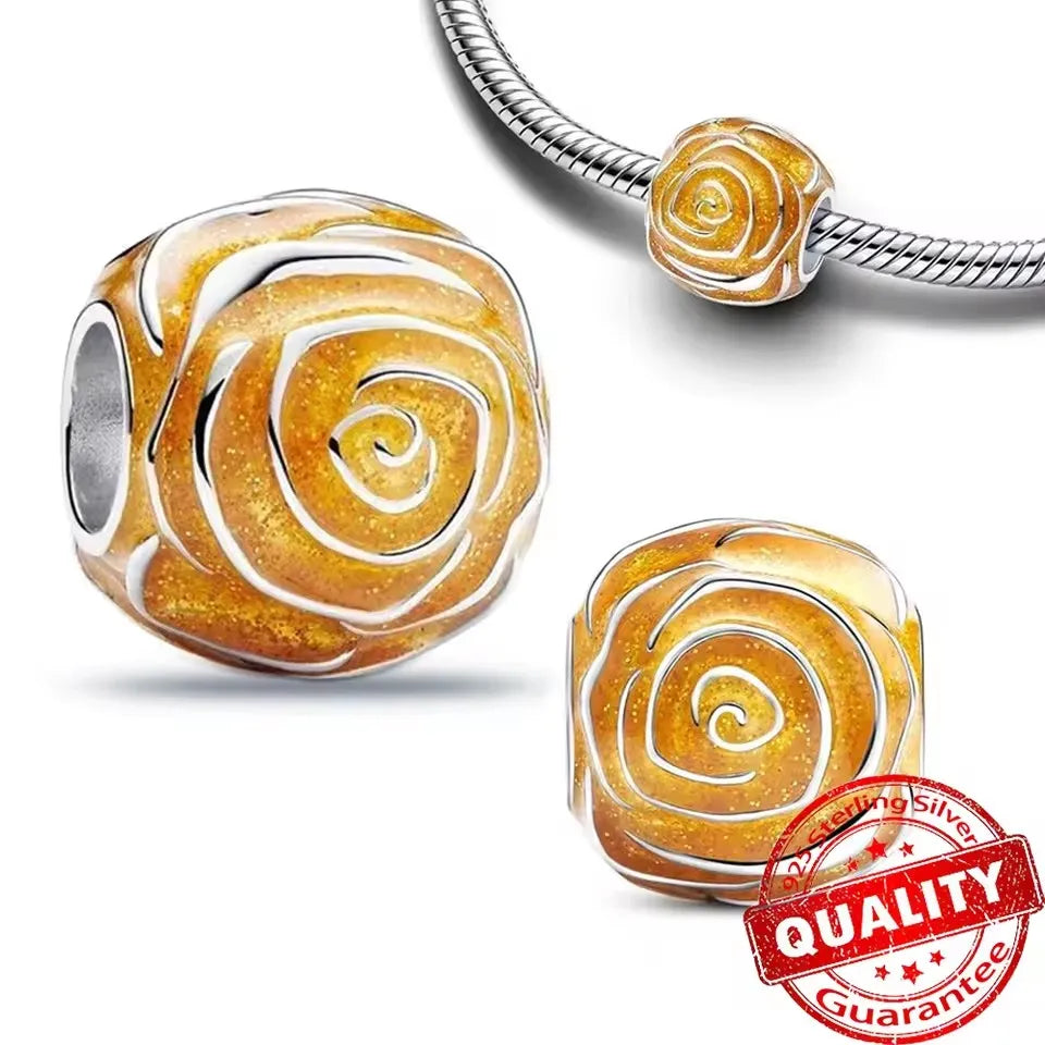 New 925 Sterling Silver Forever Always Love Murano Glass Beads | Sparkling Lucky Charms for Original Pantaro Bracelets DIY Jewelry