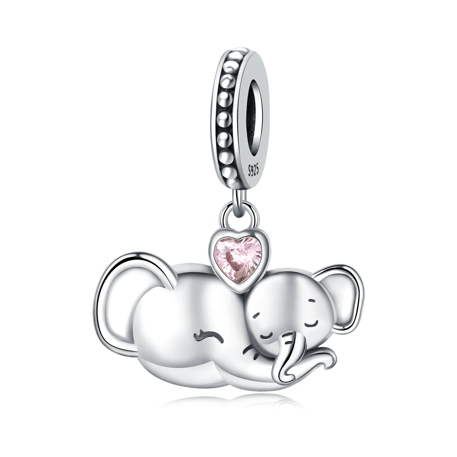 PANPOKI 925 Sterling Silver Cute Mouse Eating Cheese Charm Pendant | Original Bracelet DIY Jewelry Gift for Women