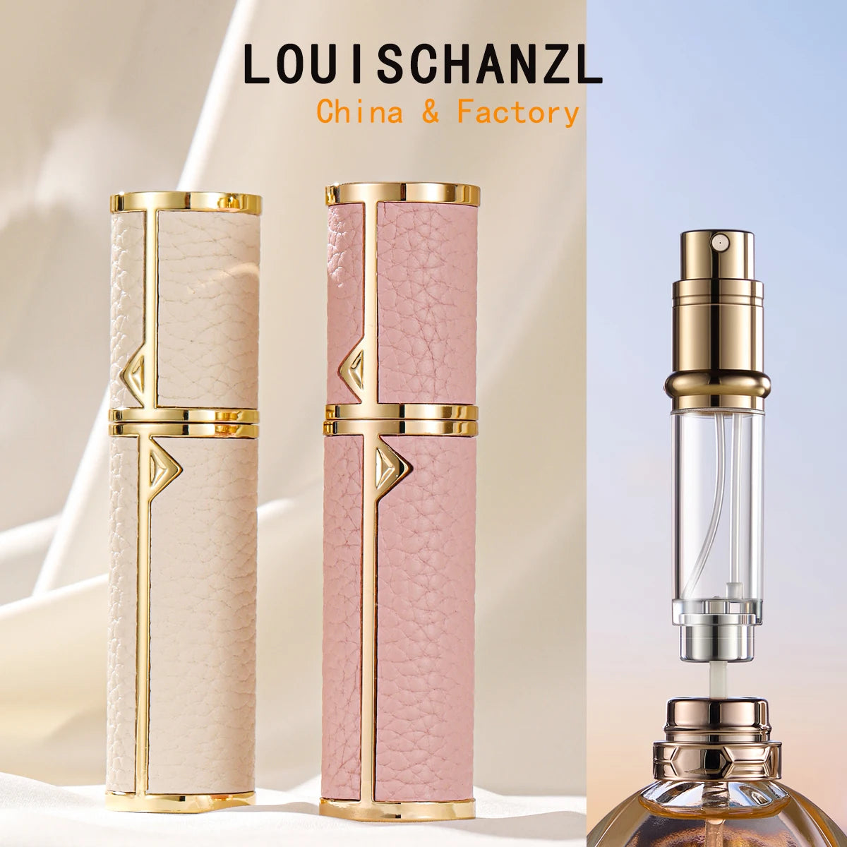 Louischanzl 5ML Leather Perfume Bottle – Refillable Portable Travel Mini Spray Atomizer | Empty Cosmetic Container