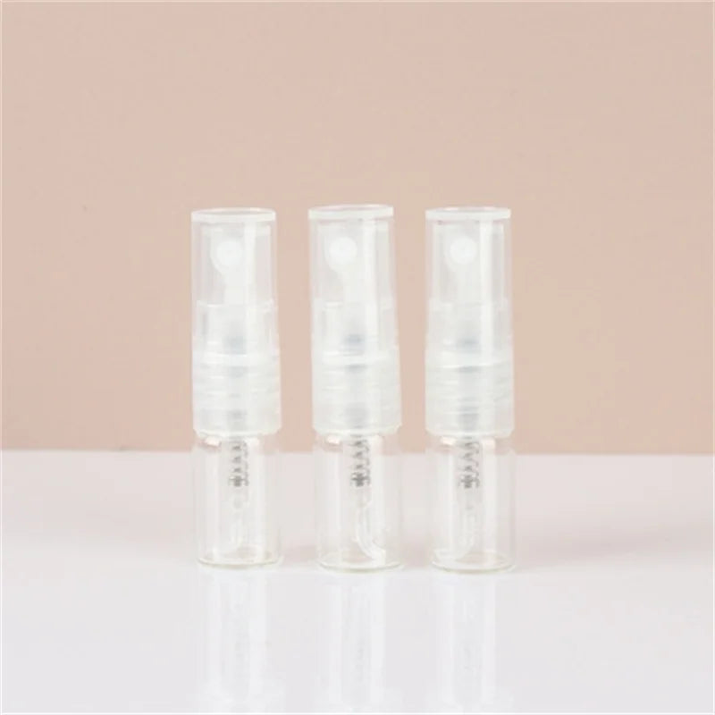 20/50/100/200pcs 1ML Portable Glass Spray Bottles – Refillable Direct Pumping Sample Dispenser | Fine Mist Mini Perfume Bottles