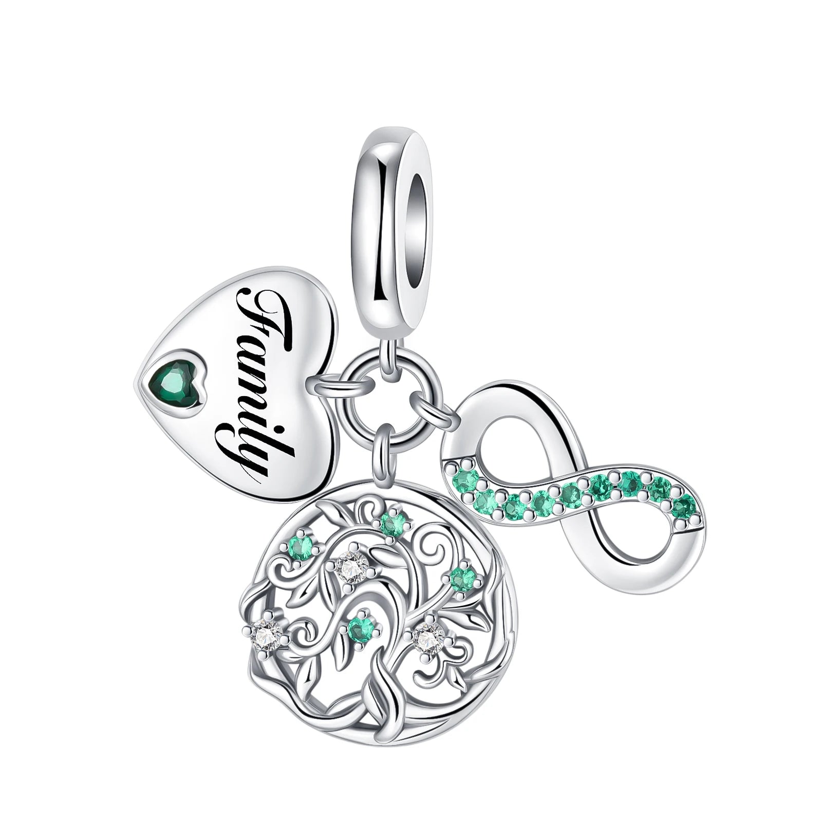 925 Sterling Silver Family Tree of Life Cross Pendant Charm – Fits 4mm Bracelet DIY Jewelry Gift for Women