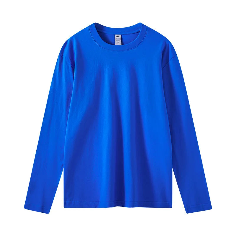 Spring Autumn Women’s Long Sleeve Cotton T-Shirt – Solid Casual Harajuku O-Neck Top 🌿✨