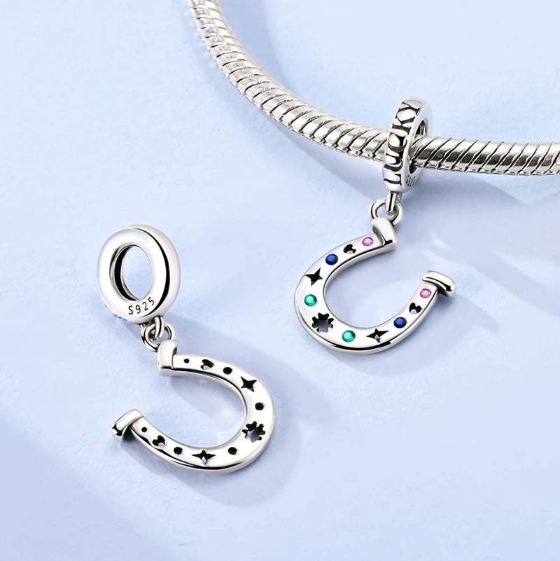 New 925 Sterling Silver Animal & Symbol Charms Beads – Capybara, Firefly, Puppy, Cat, Horseshoe Pendants Fit Bracelets & Bangles