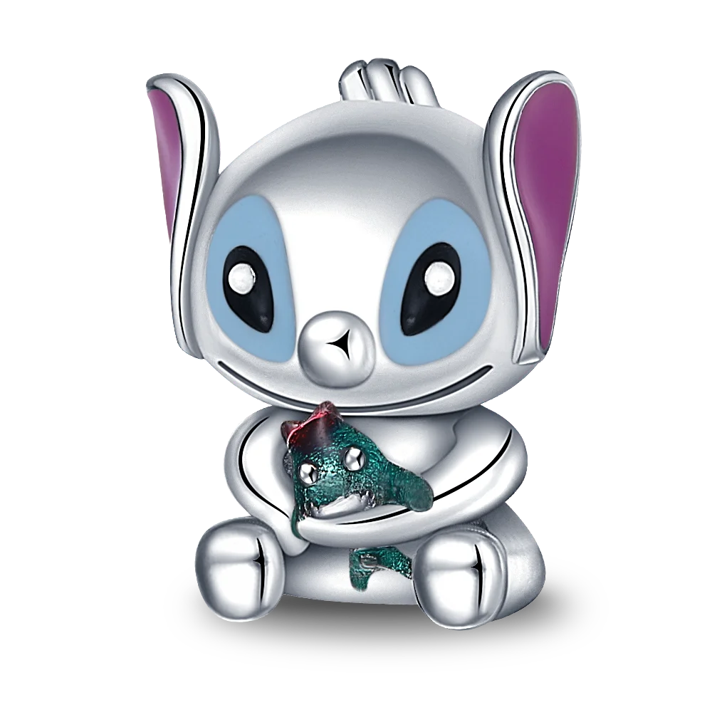 HEROCROSS Disney 925 Sterling Silver Charms | Mickey Mouse, Winnie the Pooh & Stitch Beads Fit Pandora Bracelet