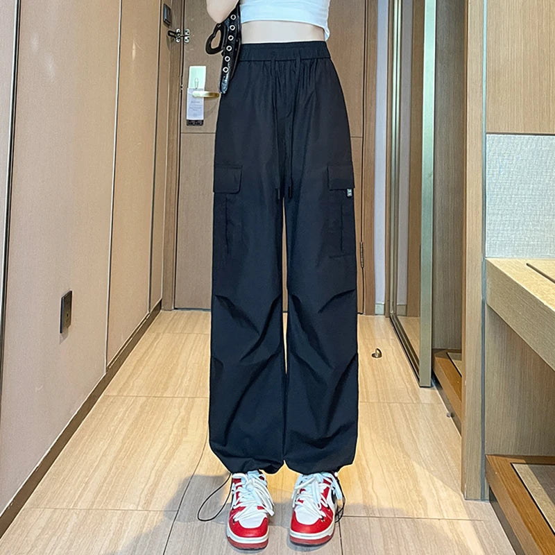 Fashion Women Joggers Pants | Casual Chic Straight Cargo Pants | High Waist Slim Streetwear Trousers