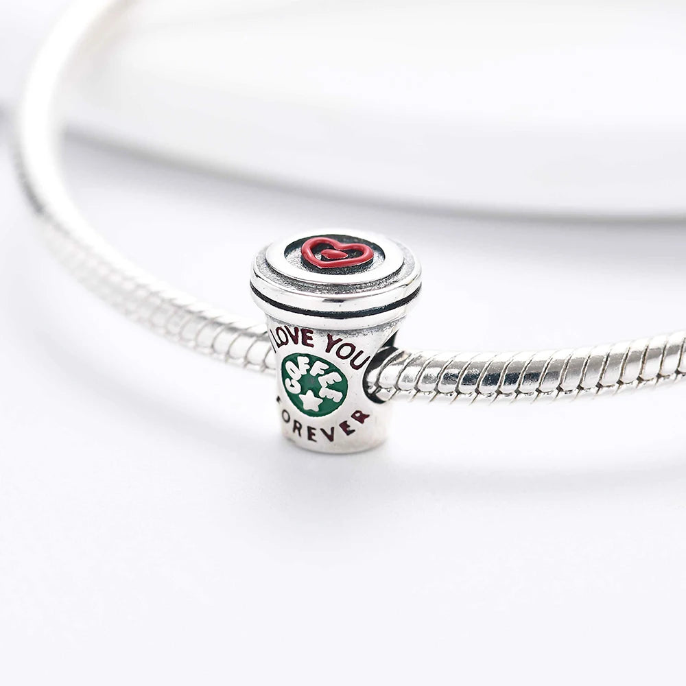 925 Sterling Silver Wine Pot, Cross, Heart & Organ Charms – Fit Pandora Bracelet, DIY Women’s Religious Jewelry