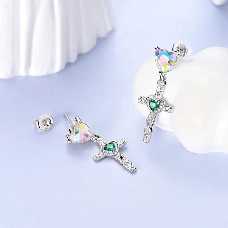 New Original 925 Sterling Silver Sweetheart Bow & Crab Ocean Earrings | Donut Zircon Round Design Women’s Fine Jewelry