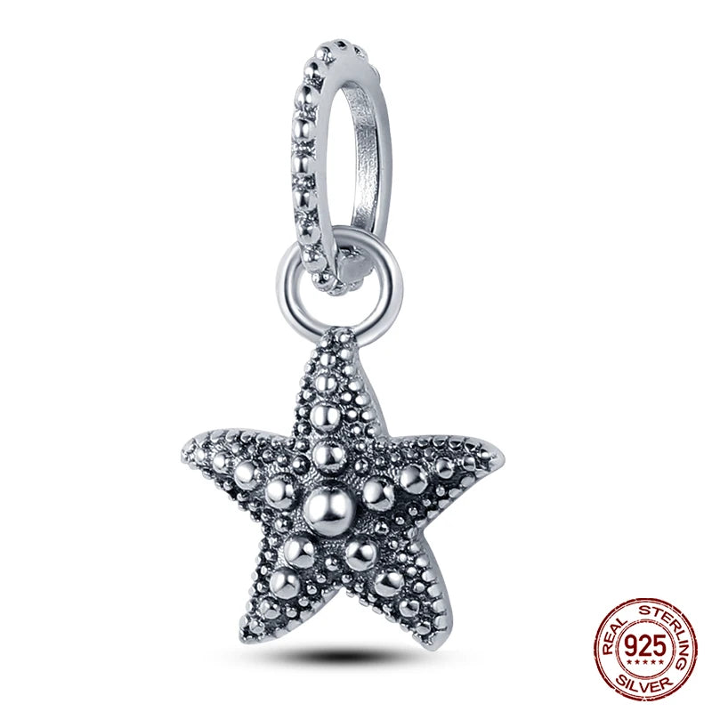 Blue Ocean Series 925 Sterling Silver Turtle Crab Mermaid Charms for 3mm Bracelet