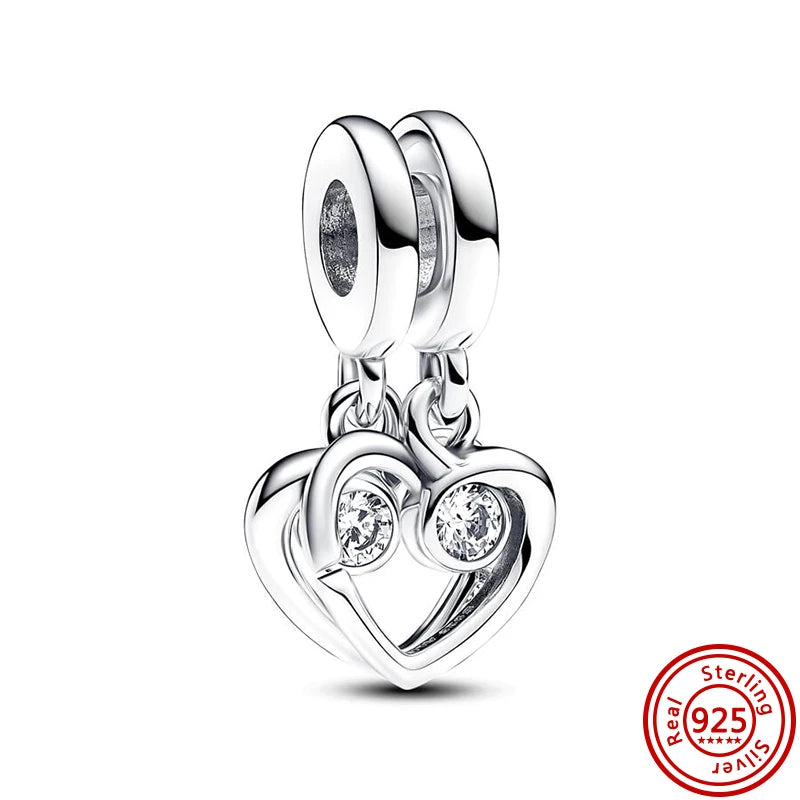 925 Sterling Silver Heart-Shaped Series Sweet Beads | Fit Original DIY Bracelet Women’s Jewelry Accessories Gift