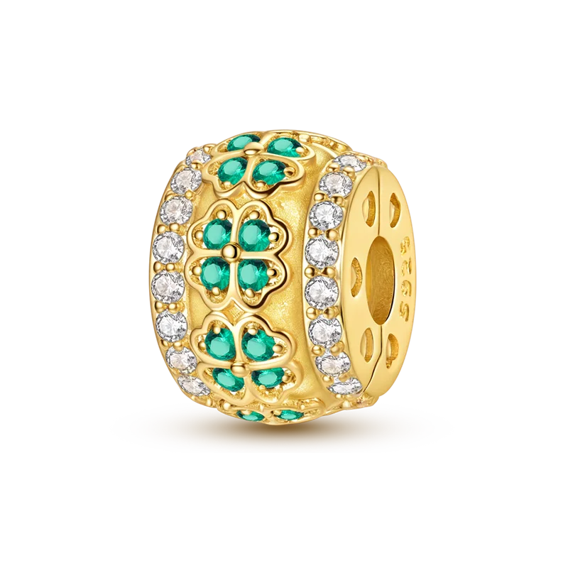 Gold Series Sun & Leopard Charm Beads – Original 925 Sterling Silver Inlaid Zircon DIY Pendants for Bracelet Jewelry Gifts