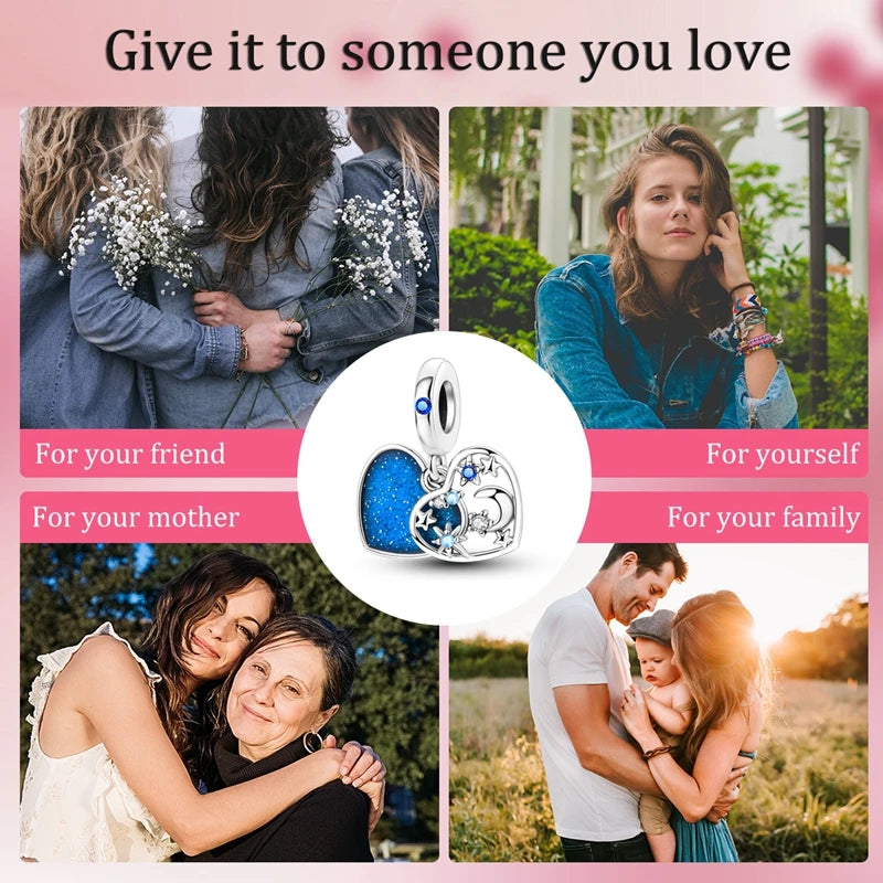 Blue Series 925 Sterling Silver Charms | Butterfly, Earth & Ocean Beads Pendants Fit Original Bracelet DIY Jewelry