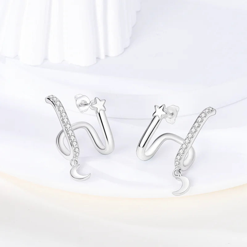 Pandora Style 925 Sterling Silver Irregular Star Earrings | European Fashion Jewelry Gift